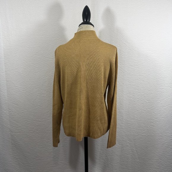 Classic Elements gold metallic shimmer sweater size X-large mock turtleneck NWT - Picture 4 of 8